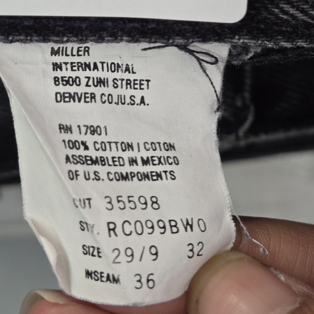 VINTAGE Rockies Women Jeans 29/9 X 36 Black Denim Western 36" Inseam Y2K - Picture 5 of 12
